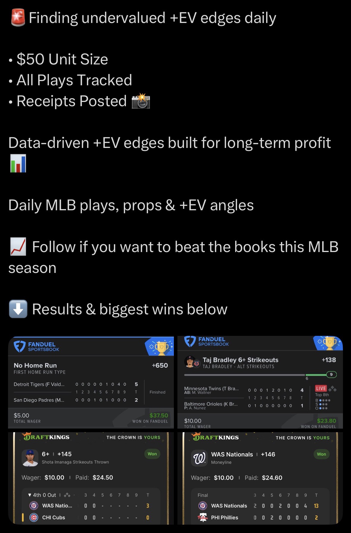 A @PlusMoney23 play — the data, the bet, and the result